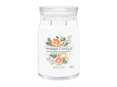 Yankee Candle Signature White Spruce & Grapefruit 567g - svíčka velká 2 knoty / doba hoření: až 90h