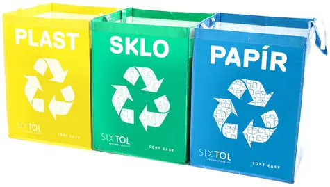 SIXTOL SORT EASY 3 BASIC 3 x 36 l / Tašky na tříděný odpad / 30x30x40 cm / 3 ks 