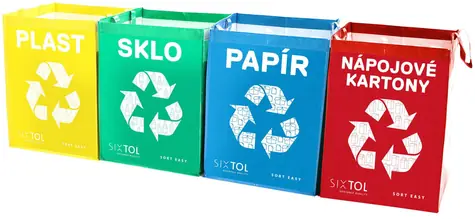 SIXTOL SORT EASY 4 CARTON 4 x 36 l / Tašky na tříděný odpad / 30x30x40 cm / 4 ks 