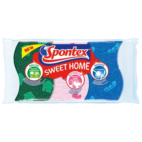 Spontex Sweet Home houbička na nádobí (3 ks) 