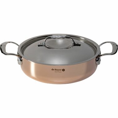 De Buyer Prima Matera Nízký hrnec na indukci 24 cm / 3.1 l / měď + nerezová ocel  