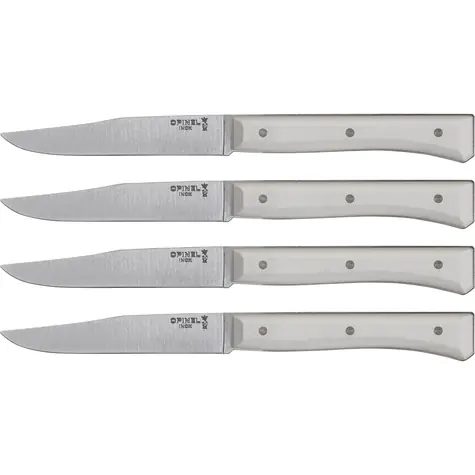 Opinel Facette 11 cm bílá / Sada stolních nožů / 4 ks 