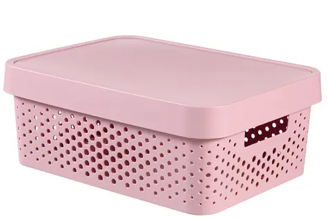 Curver Infinity Úložný box s víkem 11 l růžová / 36 x 27 x 14 cm  / doprodej