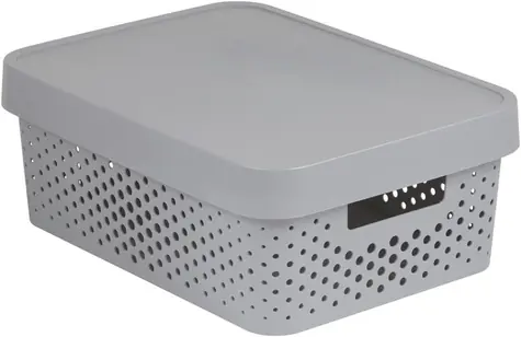 Curver Infinity Úložný box s víkem 11 l šedá / 36 x 27 x 14 cm 