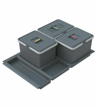 Elletipi METROPOLIS 12+12+12 L Výsuvný vestavný odpadkový koš (08050)