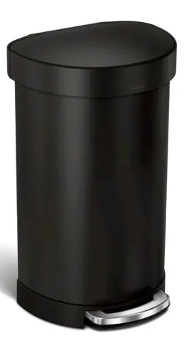 Simplehuman Pedálový odpadkový koš 45 l černá / půlkulatý