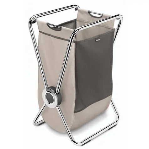 Simplehuman Skládací koš na prádlo jednoduchý hnědá / ocel + polyester
