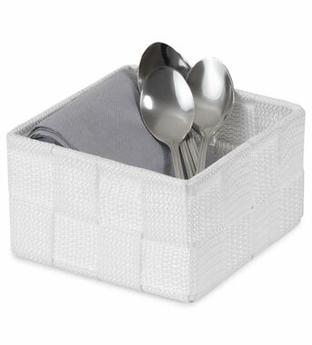 Compactor TEX - košík S bílá / Úložný organizér do zásuvky / 12 x 12 x 7 cm