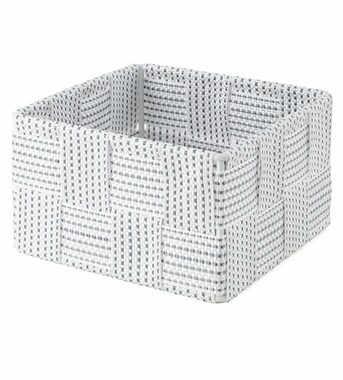 Compactor Toronto - košík S bílo-šedá / Úložný organizér do zásuvky / 12 x 12 x 7 cm
