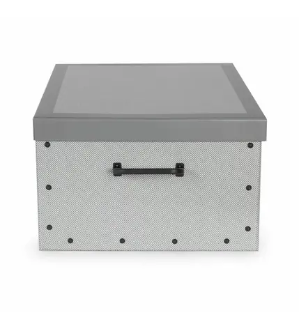 Compactor Boston šedá / Skládací úložná krabice - karton box / 50 x 40 x v.25 cm