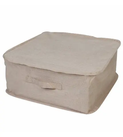 Compactor SANDY Textilní úložný box na oblečení a přikrývky se zipem / 46 x 46 x 20.5 cm