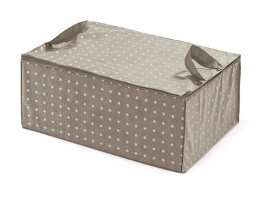 Compactor Rivoli Textilní úložný box na peřinu hnědá / 70 x 50 x 30 cm 