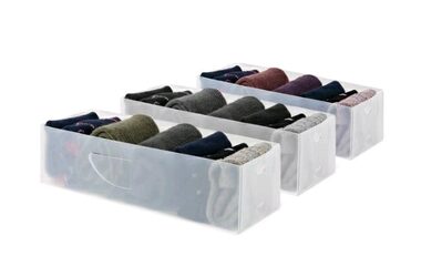 Compactor Optimo Set 3 ks malých transparentních organizérů / 30 x 10.5 x 8 cm