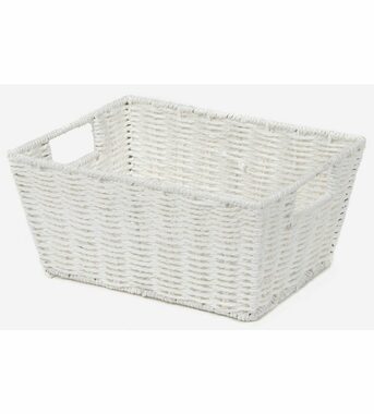 Compactor ETNA Ručně pletený úložný košík bílá / 31 x 24 x 14 cm