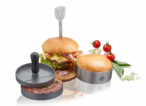 Gefu BBQ Sada na burgery 3-dílná / hliník a ocel 