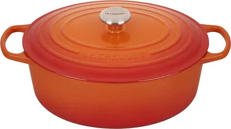 Le Creuset Signature Oválný hrnec s poklicí 33 cm oranžová