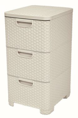 Curver Style Regál se zásuvkami 3x 14L krémově-bílá