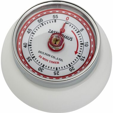ZASSENHAUS 72242 Speed Retro Kuchyňská magnetická minutka bílá / průměr 7 cm