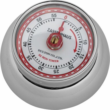 ZASSENHAUS 72303 Speed Retro Kuchyňská magnetická minutka stříbrná / průměr 7 cm