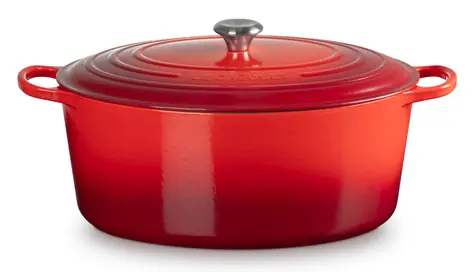 Le Creuset Signature Oválný hrnec s poklicí 40 cm červená