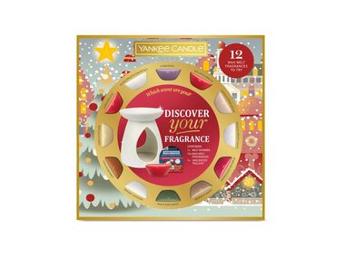 Yankee Candle vánoční set 2024 aromalampa a vonné vosky 