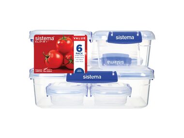 Sistema KLIP IT PLUS Sada 6 krabiček na potraviny / 2x 180 ml / 2x 400 ml / 1x 1 l / 1x 2.2 l