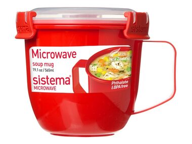 Sistema Microwave Hrnek na polévku 565 ml červená
