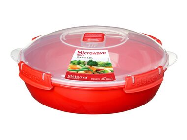 Sistema Microwave Kulatá miska pro skladování a ohřívání jídla 1.29 l červená