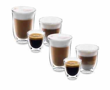 DeLonghi Sada skleniček 6ks / 2x espresso / 2x cappuccino / 2x latte macchiato