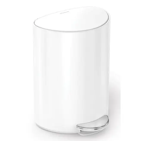 Simplehuman Pedálový odpadkový koš 6 l bílá / kapsa na sáčky / ocel 