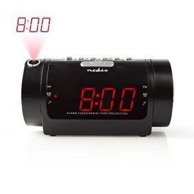 Nedis Digitální budík s rádiem / LED Displej / Promítání času / AM / FM / Funkce odloženého buzení / Časovač vypnutí 