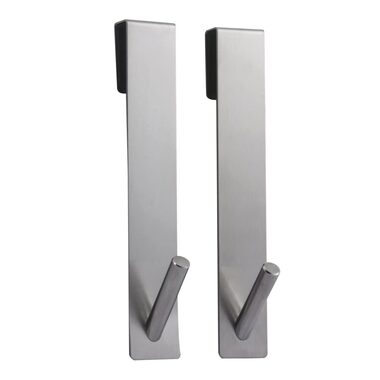 MSV NOKO 2 ks závěsných háčků na sprchovou zástěnu nerezová ocel / dlouhé / 10 mm