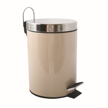 MSV UNIS pedálový odpadkový koš 3 L béžová / nerez ocel