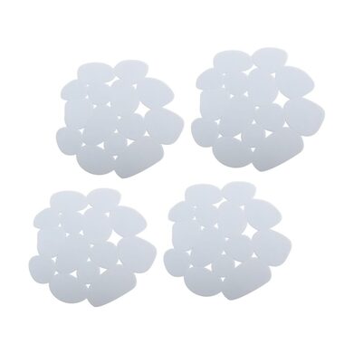 MSV GALETS sada 4 protiskluzových podložek ve tvaru oblázků bílá / PVC / 12 x 13 cm