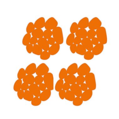 MSV GALETS sada 4 protiskluzových podložek ve tvaru oblázků oranžová / PVC / 12 x 13 cm