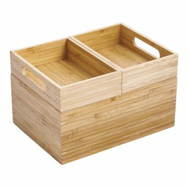 MSV ISALYS stohovatelný organizér bambus - 3 přihrádky