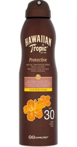 Hawaiian Tropic Protective Dry Oil Continuous Spray SPF 30 177 ml / Opalovací sprej