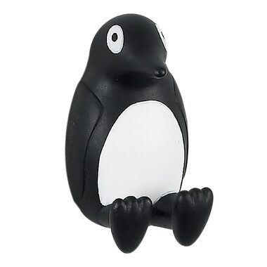 Spirella PINGU dětský háček tučňák černý-bílý / polyresin / samolepící / 40 x 65 mm