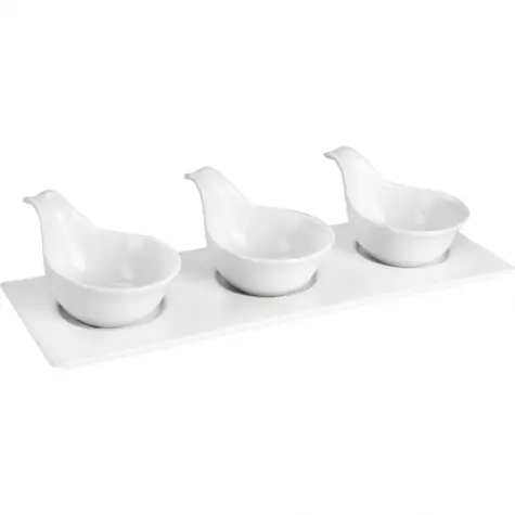 Lamart Dine Sada Servírovací misky 3ks bílá / 34 x 12cm / porcelán