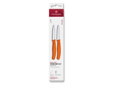 VICTORINOX Swiss Classic Kuchyňský nůž 8 cm set 2 ks oranžová / rovné a vroubkované ostří 
