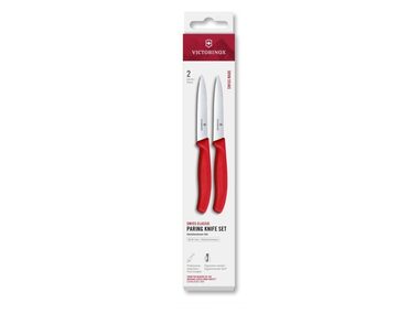 VICTORINOX Swiss Classic Kuchyňský nůž 10 cm set 2 ks červená / rovné a vroubkované ostří