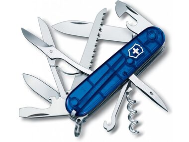 VICTORINOX Kapesní nůž Huntsman modrá transparentní