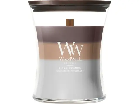 WoodWick Trilogy Radiant Cashmere svíčka střední