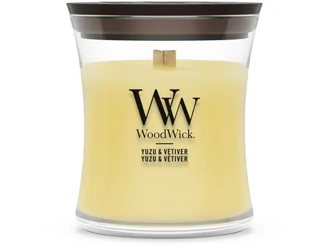 WoodWick Yuzu & Vetiver svíčka malá