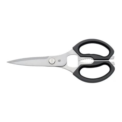 WMF univerzální kuchyňské nůžky černá / nerez ocel / Délka 21 cm / otvírák na šroubovací a korunkové uzávěry