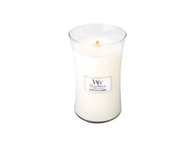 WoodWick White Tea & Jasmine 609.5g - váza velká / doba hoření: až 120 h
