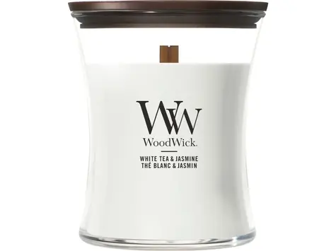 WoodWick White Tea & Jasmine 275g - váza střední / doba hoření: až 65 h