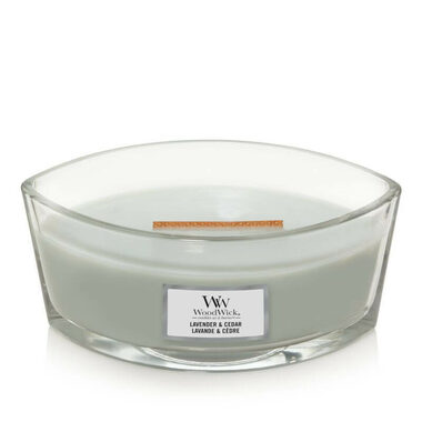 WoodWick Lavender & Cedar Elipsa 453.6g - svíčka loď / doba hoření: až 40 h