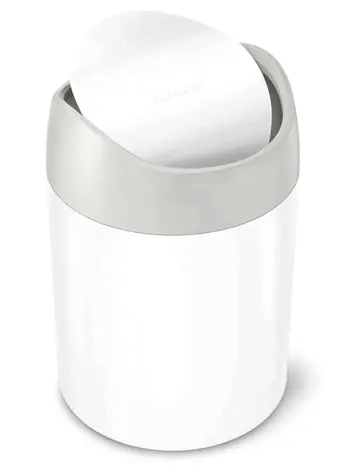 Simplehuman Mini odpadkový koš na stůl  1.5 l / bílá ocel/ CW2079