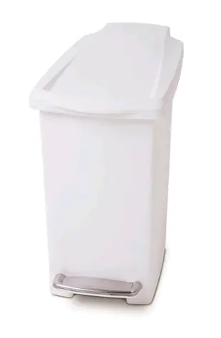 Simplehuman Pedálový odpadkový koš  – 10 l / úzký / bílý plast